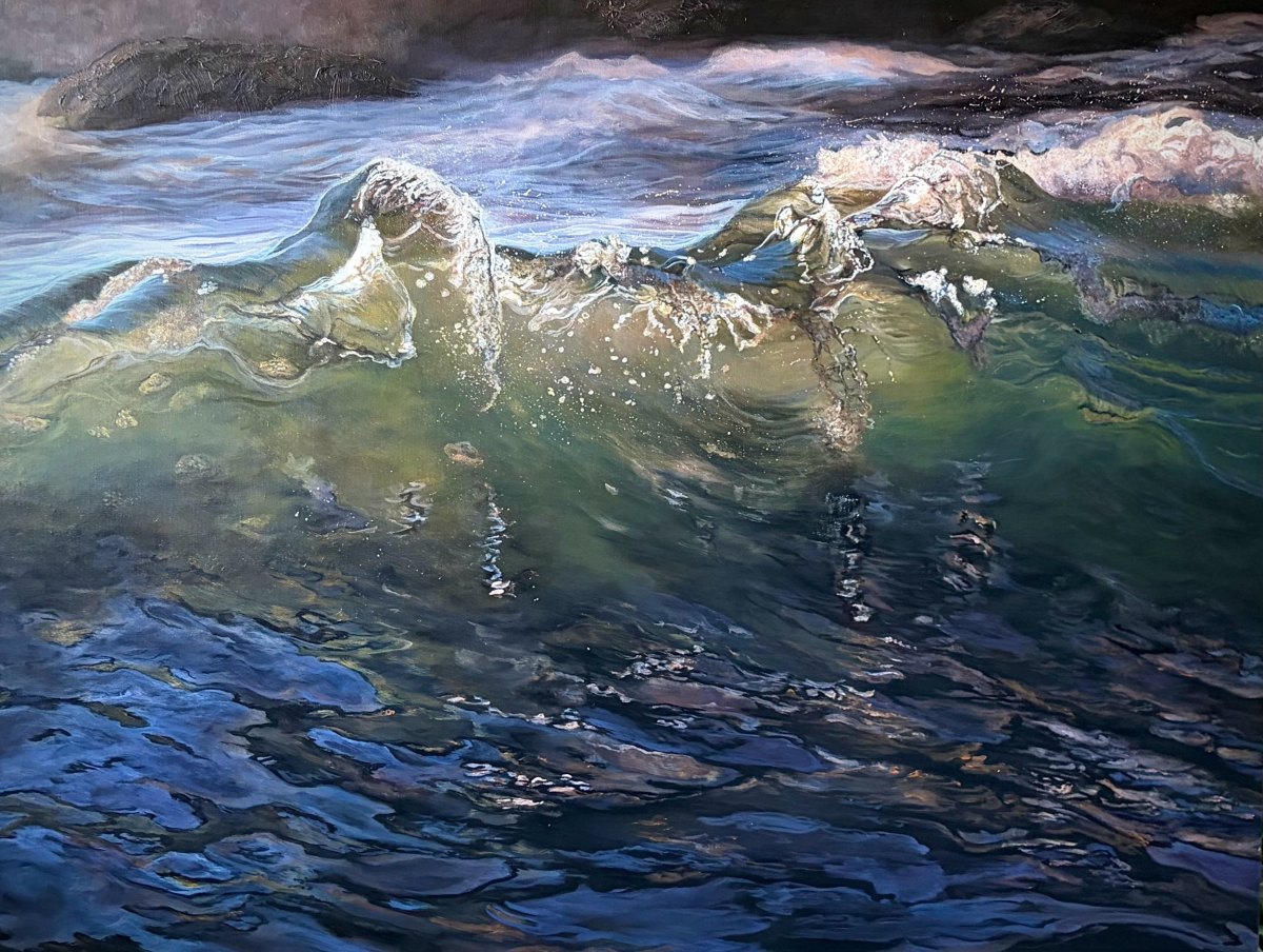Beyond what the eye can see, acrylic on canvas, 30 by 40 inches, by Andreea Ionela Berindei