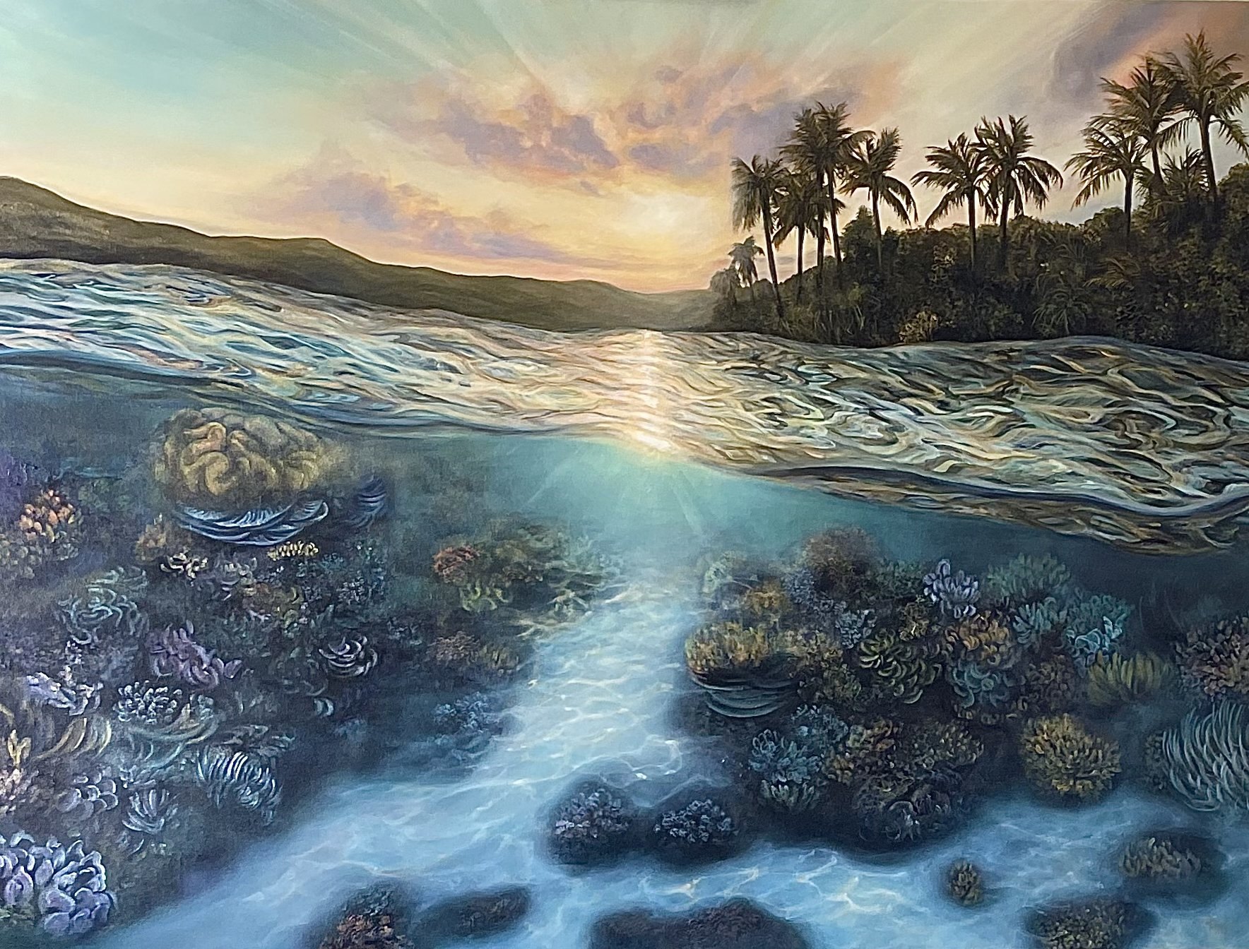 Cherish, acrylic on canvas, 30 by 40 inches, by Andreea Ionela Berindei