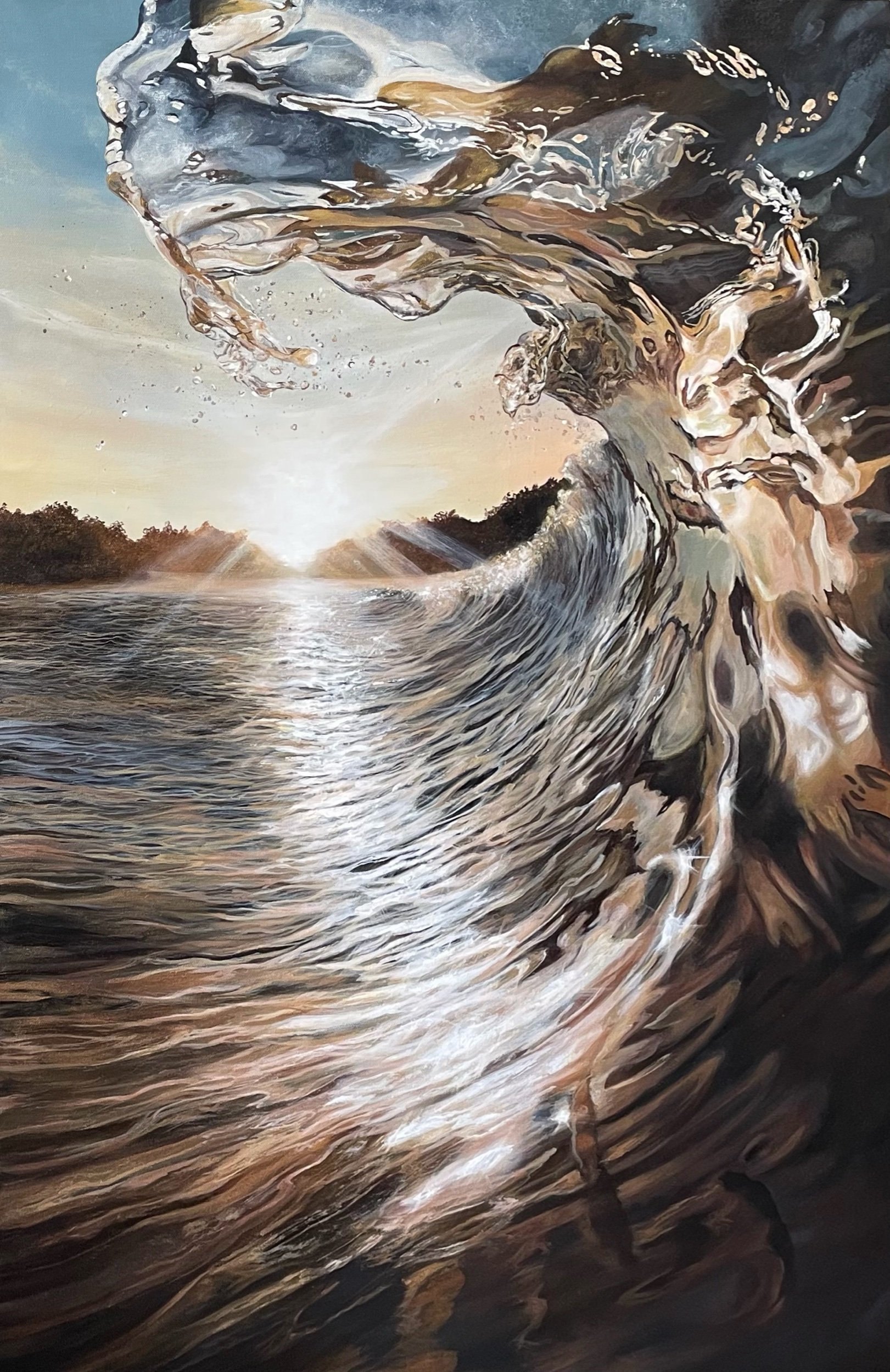 Radiant, acrylic on canvas, 24 by 36 inches, by Andreea Ionela Berindei