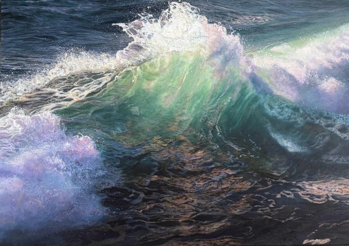 Rise above, acrylic on canvas, 20 by 28 inches, by Andreea Ionela Berindei
