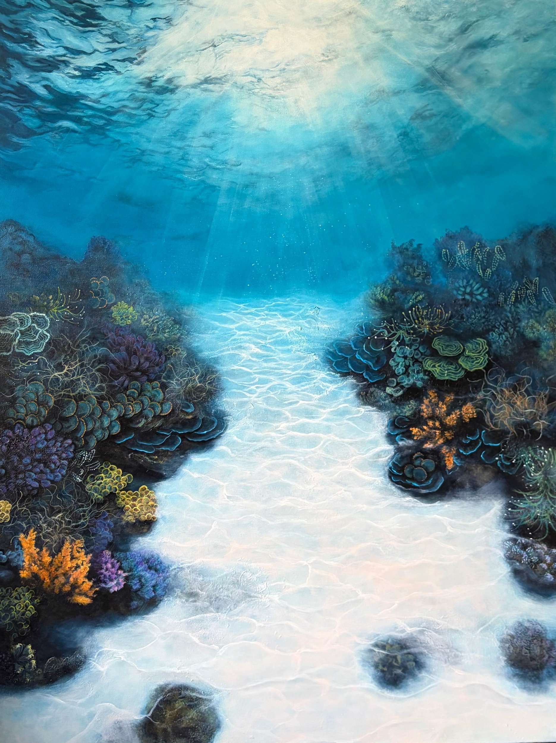 Stillness, acrylic on canvas, 30 by 40 inches, by Andreea Ionela Berindei