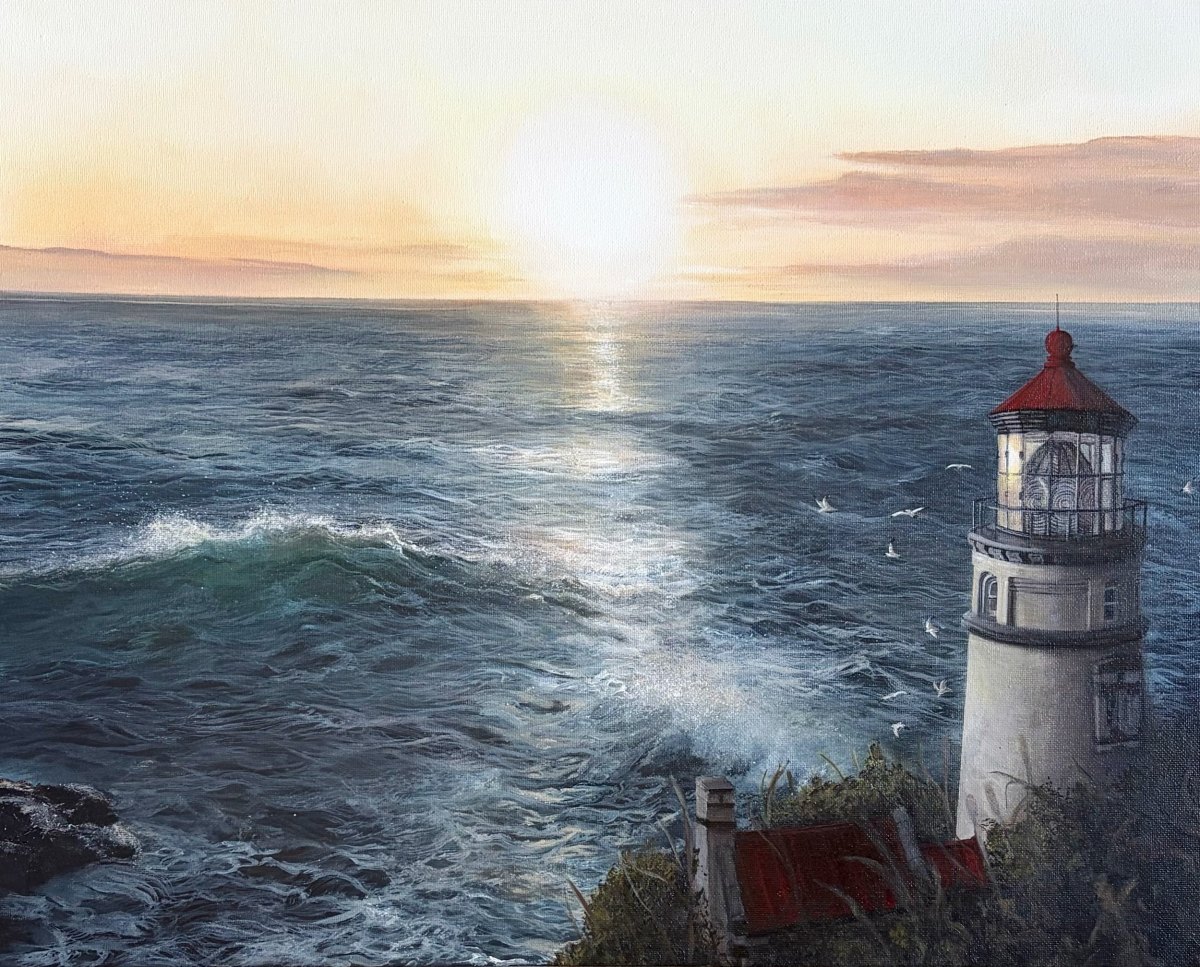 Until we meet again, acrylic on canvas, 16 by 20 inches, by Andreea Ionela Berindei